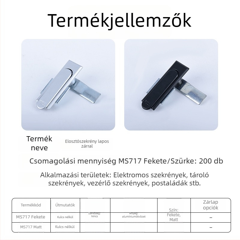 Ms717-1 Szekrényzár - alumíniumötvözet, ball lock, kulcs nélkül, elosztó- és kapcsolószekrényekhez