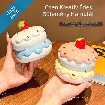 Kerámiából készült hamutál fedővel, faragott kivitelben, nappali dekorációhoz — HL1023460927