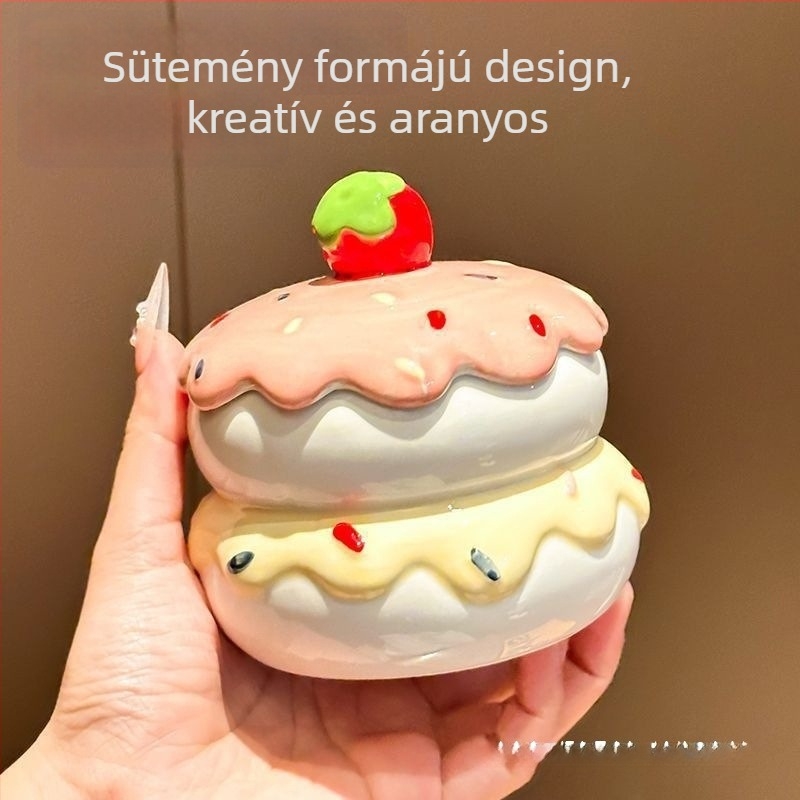 Kerámiából készült hamutál fedővel, faragott kivitelben, nappali dekorációhoz — HL1023460927