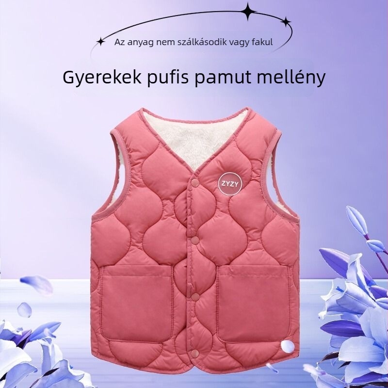 Gyermek mellény nyúlszőrméterrel, fleece bélés, kétoldalas viselés, újszülötteknek 0–1 év, 2024 tavasza