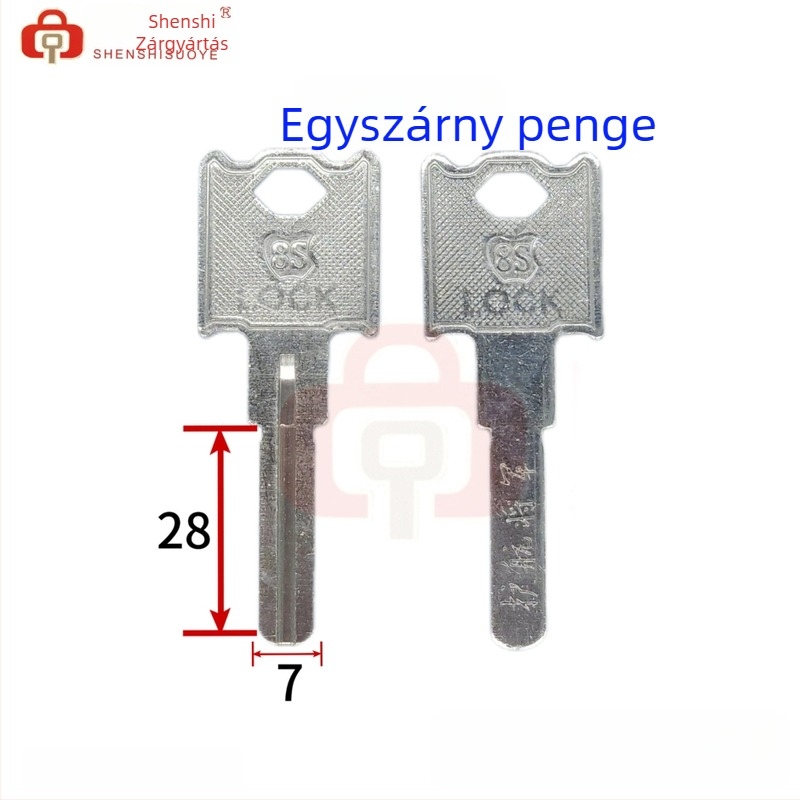 SSSY SSS-Y kulcsblank, 8S penge, egyoldalas és kétsoldalas penge, sárgaréz, 13,5 g, zárkiegészítők, modern egyszerűség