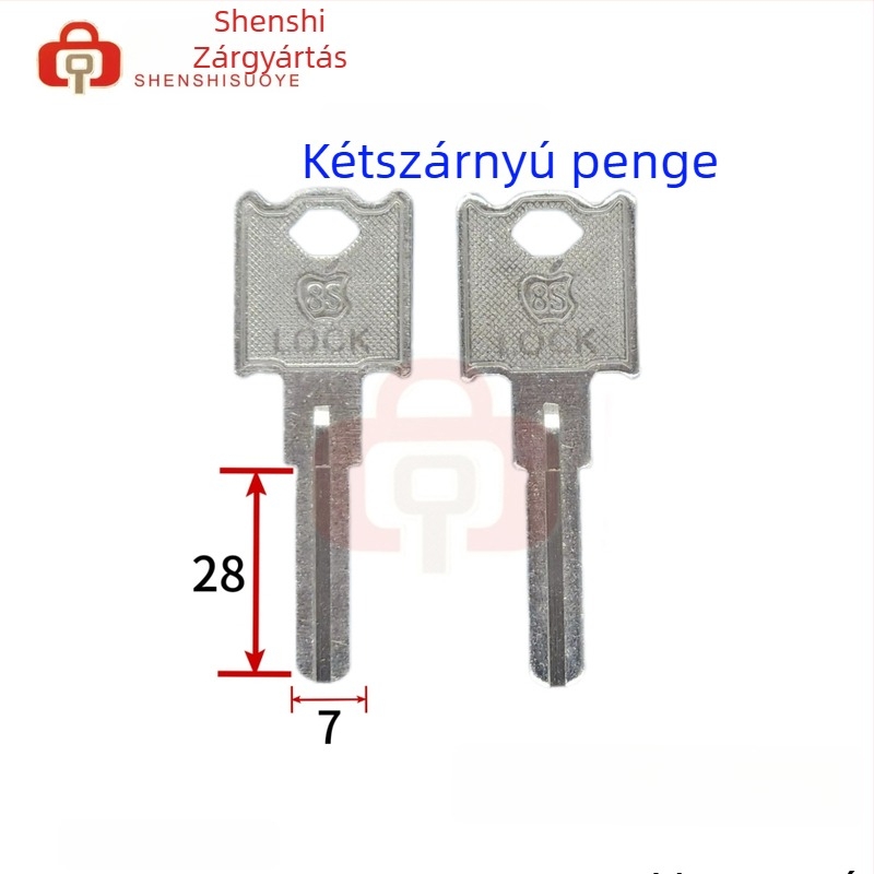 SSSY SSS-Y kulcsblank, 8S penge, egyoldalas és kétsoldalas penge, sárgaréz, 13,5 g, zárkiegészítők, modern egyszerűség