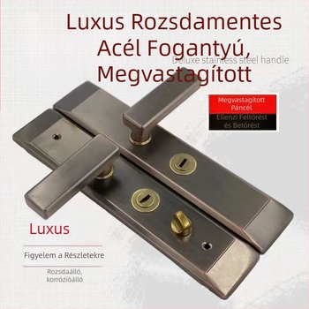 Rozsdamentes acél ajtózár fogantyúval, modell SLH08, könnyed luxus stílus
