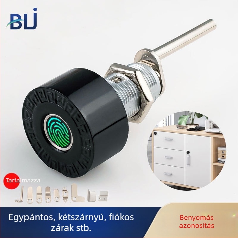 Ujjlenyomat-olvasós fiókzár BLJ (Modell 618809, Anyag: ABS + cink ötvözet, Alkalmazási terület: egyajtós/kétsajtós szekrények és fiókok, Stílus: Modern minimalizmus)