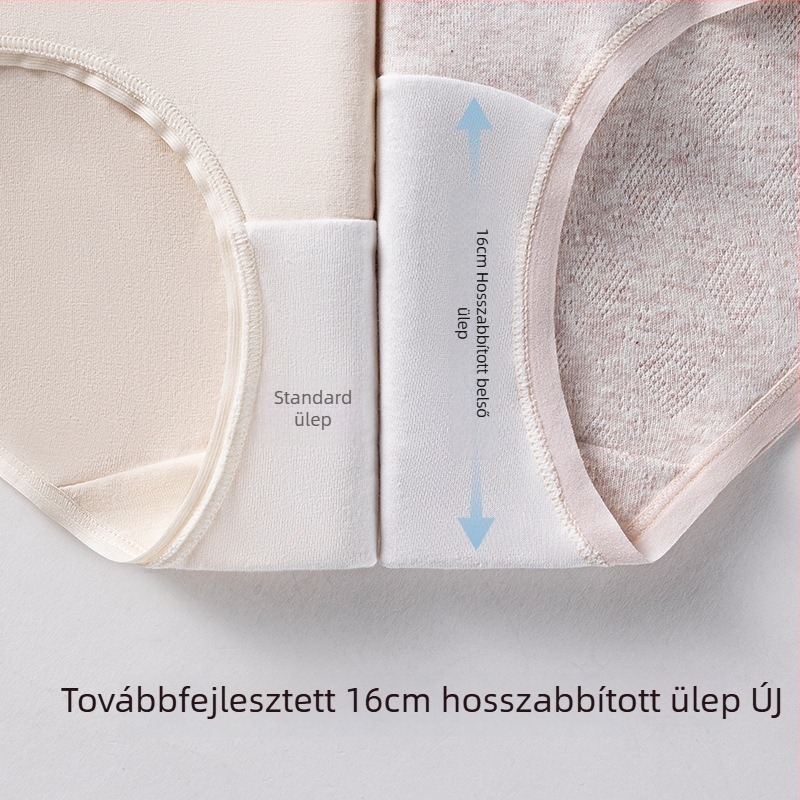 Női varrat nélküli fehérnadrág, 100% pamut ágyéki betéttel, lélegző, antibakteriális