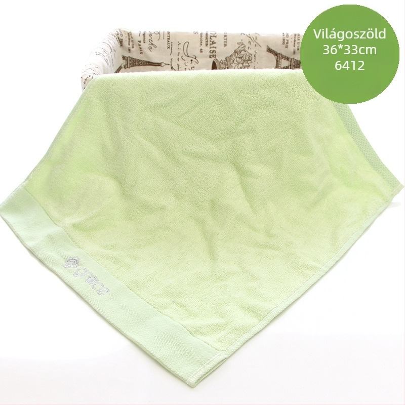 Baba bambusz rostból készült négyzet alakú arctörlő, hímzett logóval, 60g, 32 szál, slub szál