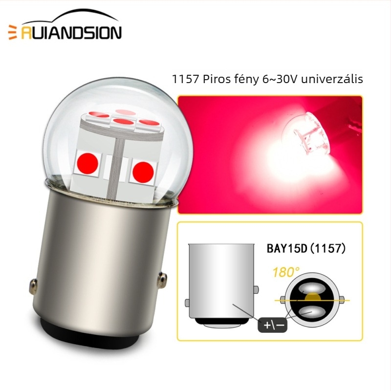 Autó LED irányjelző és tolató lámpa, 3030×12 LED, modell 1156/1157, 12V, 6W, 6500K