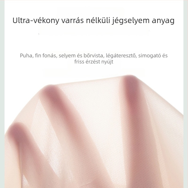 Női Ice Silk lélegző fehérnemű, varrás nélküli, antibakteriális Lactobacillus szálakkal, nyári vékony fazon, középmagas derekú, csipkés, plusz méret