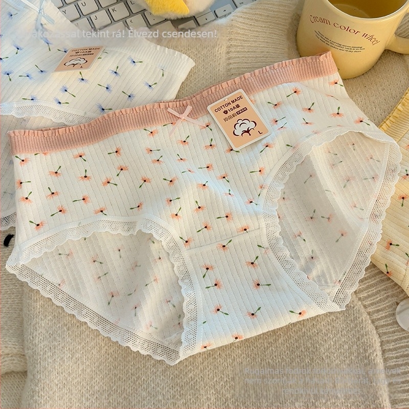 Lányoknak készült pamut középmagas derekú női alsónemű, légáteresztő, testformázó, pamut bélés a hasrészen