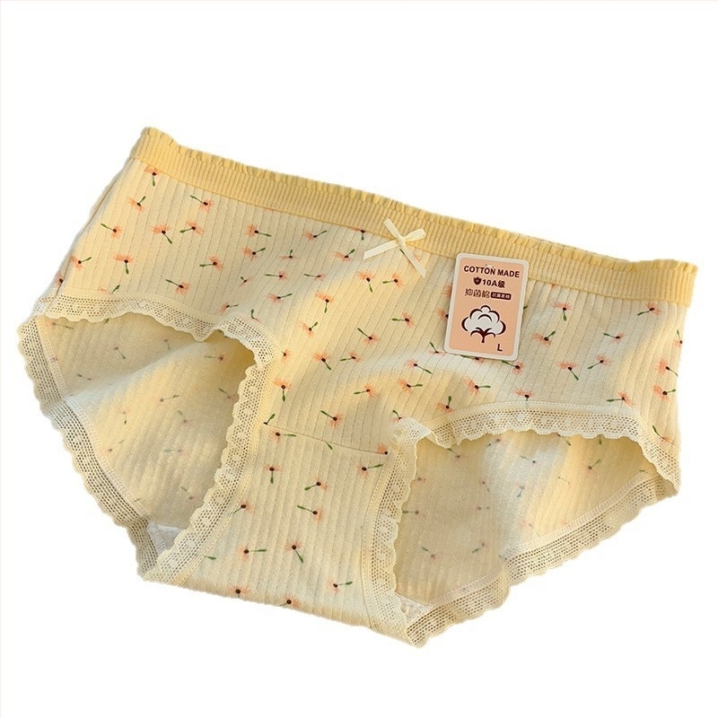 Lányoknak készült pamut középmagas derekú női alsónemű, légáteresztő, testformázó, pamut bélés a hasrészen