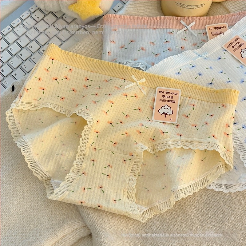 Lányoknak készült pamut középmagas derekú női alsónemű, légáteresztő, testformázó, pamut bélés a hasrészen