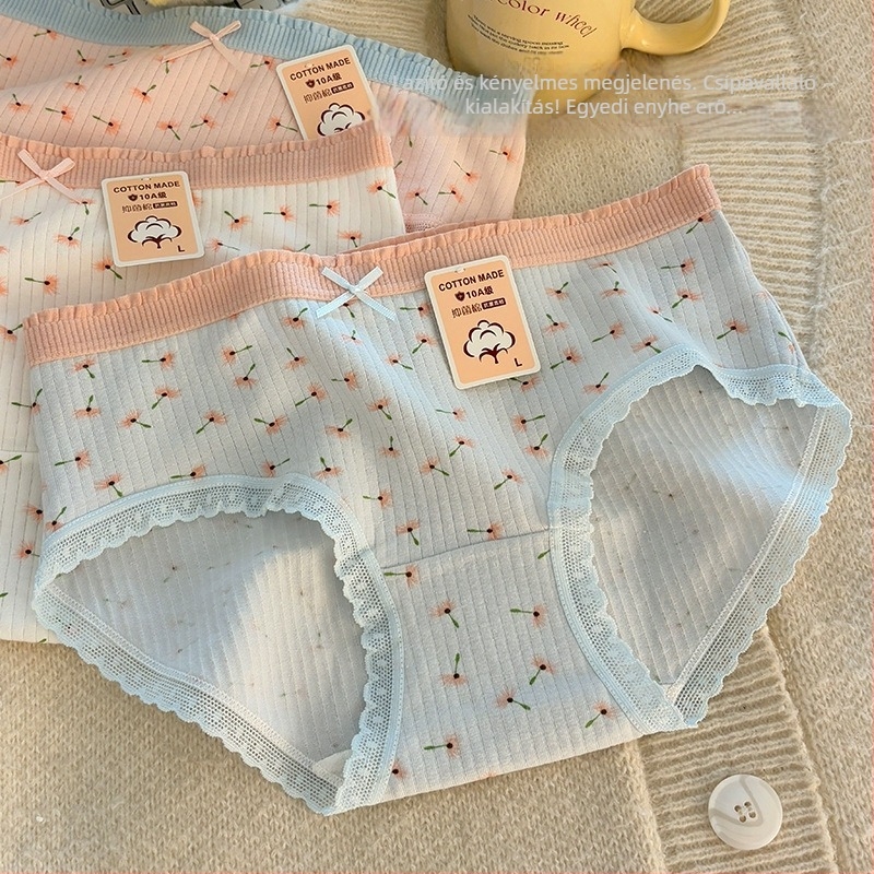 Lányoknak készült pamut középmagas derekú női alsónemű, légáteresztő, testformázó, pamut bélés a hasrészen