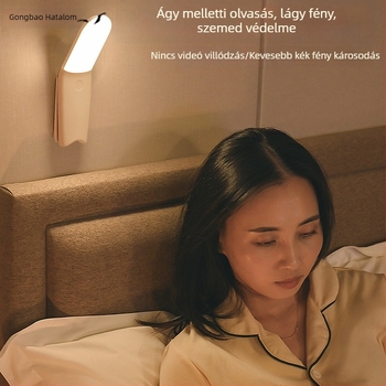 Ágy melletti olvasólámpa érintéses kapcsolóval, éjszakai fény, alap világítás, CRI ≤70, konnektoros tápellátás, egyszerű modern dizájn