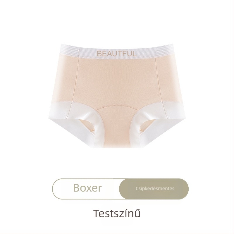 Új stílusú női pamut boxeralsó, lélegző, hosszított ágyékkal, középmagas derékvonal, nagy méretek, egyszínű mintával