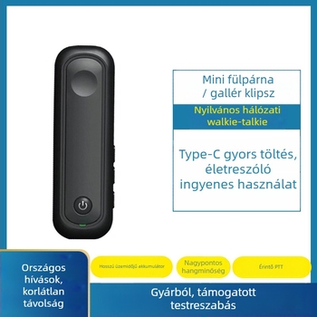 Fülcsipeszes Walkie-Talkie, 5G/4G/3G/2G, hatótáv >50 km, RF kimenet 0,5–3W, 50 csatorna, Li-ion akkumulátor 1050 mAh