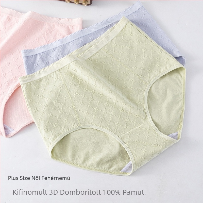 Női magas derekú pamut alsónemű, légáteresztő, antibakteriális, 95–100% pamut, minden évszakra