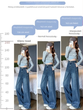 Farmernadrág - Magas derék, Széles szárú, Denim, Középm hossz, Ősz 2025
