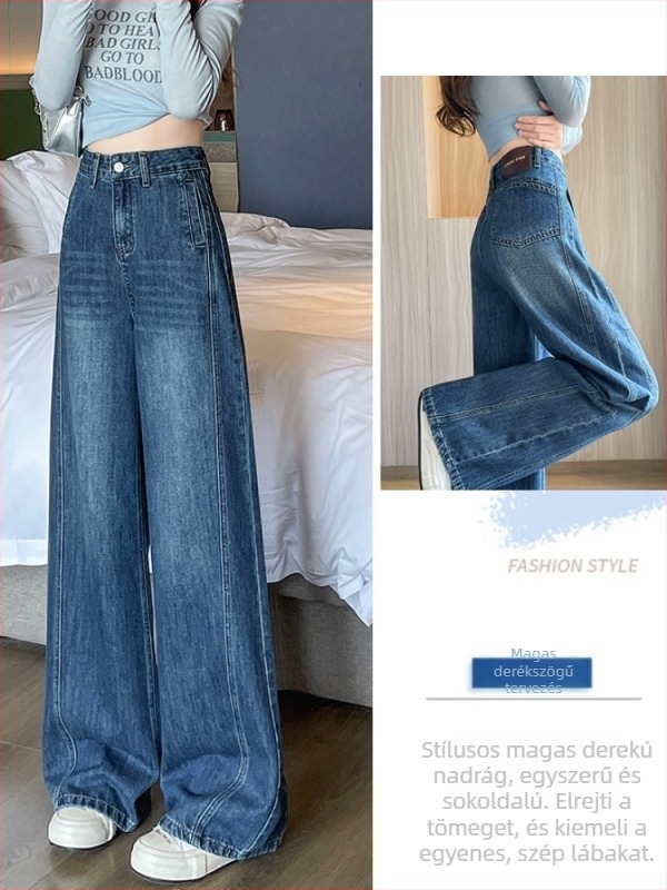 Farmernadrág - Magas derék, Széles szárú, Denim, Középm hossz, Ősz 2025