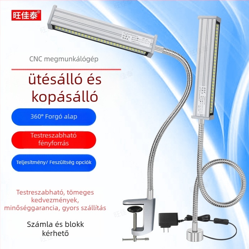 LED munka világítás gépekhez – hosszú kar, vízálló, mágneses alap, 220V/24V/36V