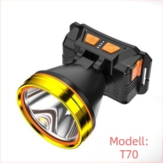 Tölthető LED fejfény, 5000mAh akkumulátor, 20W, >500 m sugárzás, 360° forgás, töltővel