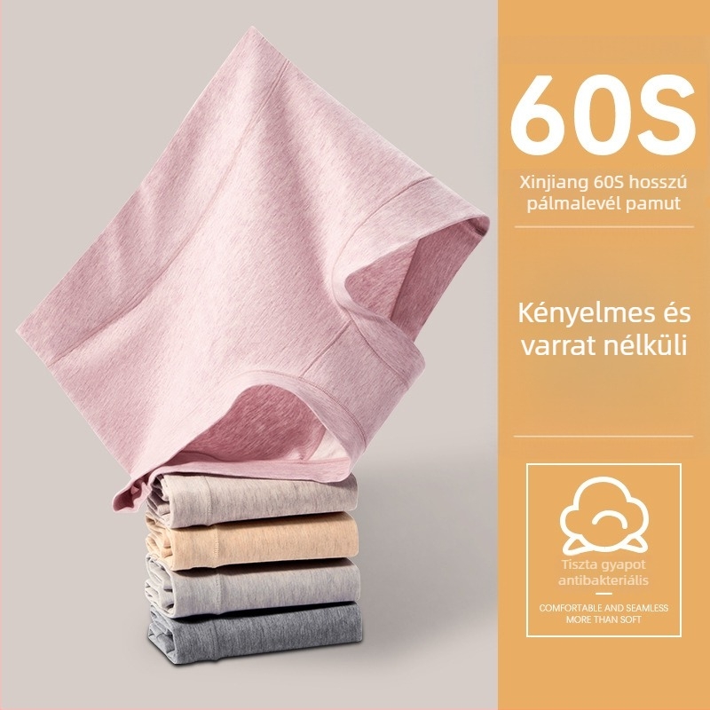 Női magas derekú pamut boxeralsó, plusz méret, felhúzó hatás a csípőn és a has környékén, antibakteriális és légáteresztő