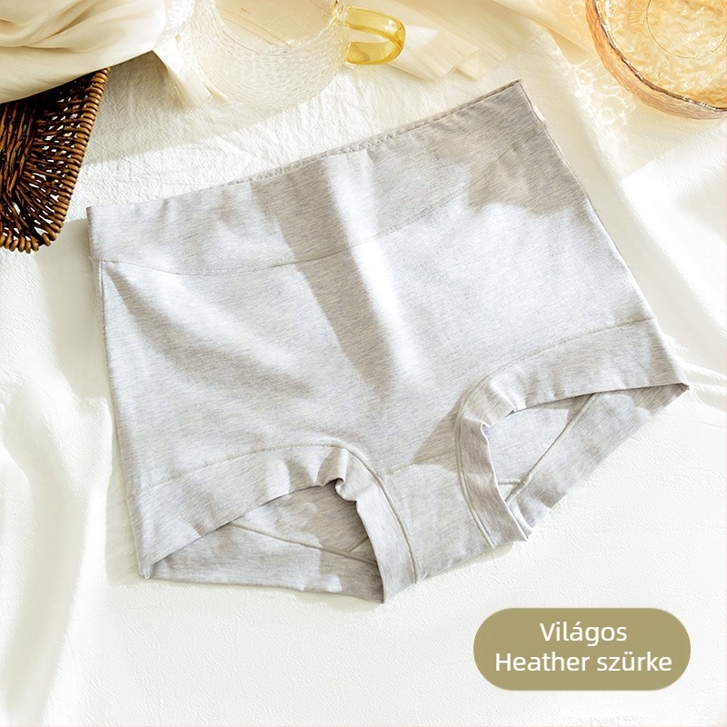 Női magas derekú pamut boxeralsó, plusz méret, felhúzó hatás a csípőn és a has környékén, antibakteriális és légáteresztő