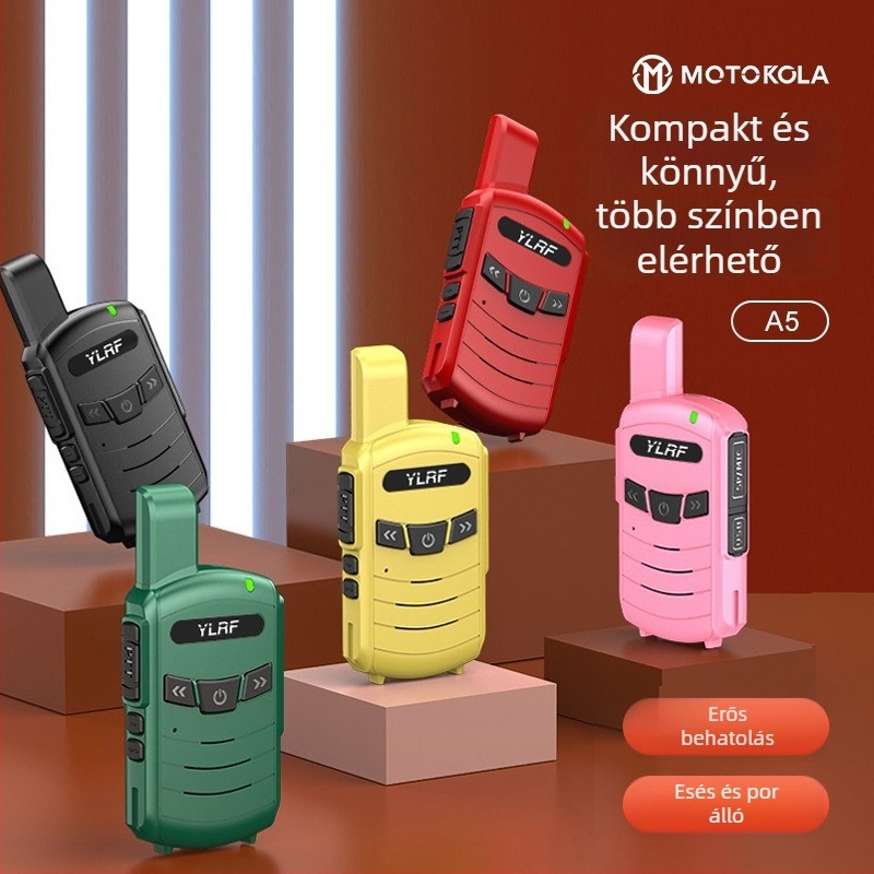A5 Walkie-Talkie, kompakt HD hangzás, 35W RF kimenet, 9800mAh akkumulátor, 16 csatorna, 5G/4G/3G/2G hálózat