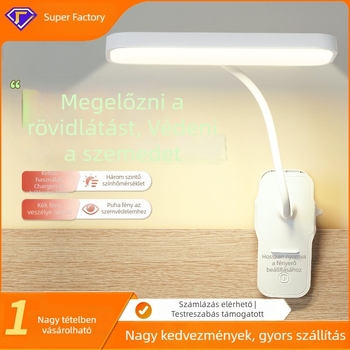 Clip-On szemvédő asztali lámpa – USB táplálás, újratölthető, érintéses vezérlés, alacsony feszültség ≤36V, CRI ≥90