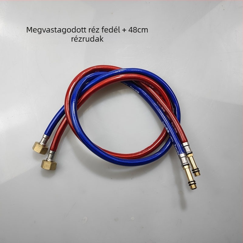 Csaptelevíz beömlő tömlő, szőtt fém tömlő, robbanásbiztos, Pengling, műanyag bevonatú egyfejű cső, réz- és acél anyag, 1 MPa
