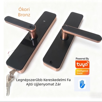 Beltéri ajtókhoz okos zár – ujjlenyomat, jelszó és hozzáférés kártyával; Modell F-17; 100 ujjlenyomat tárolás; >100000 nyitás; szkennelési idő 0.0001 s; DC tápegység