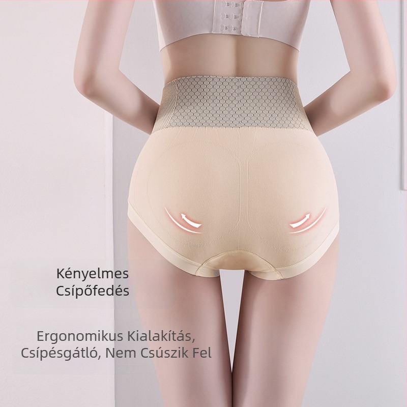 Nagy méretű női seamless magas derekú alsónemű a has formázásához, lélegző, antibakteriális, fenekeket emelő, bőrbarát