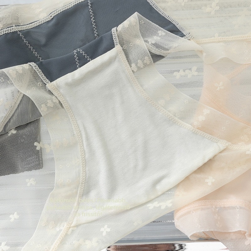 Női seamless középmagasságú alsónemű, légáteresztő nylon anyag, pamut bélés