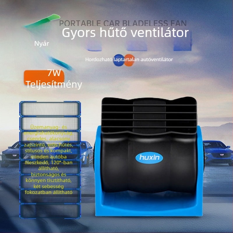 Autóventilátor – ABS burkolat, 7W, HX-301/HX-302, Cool car star