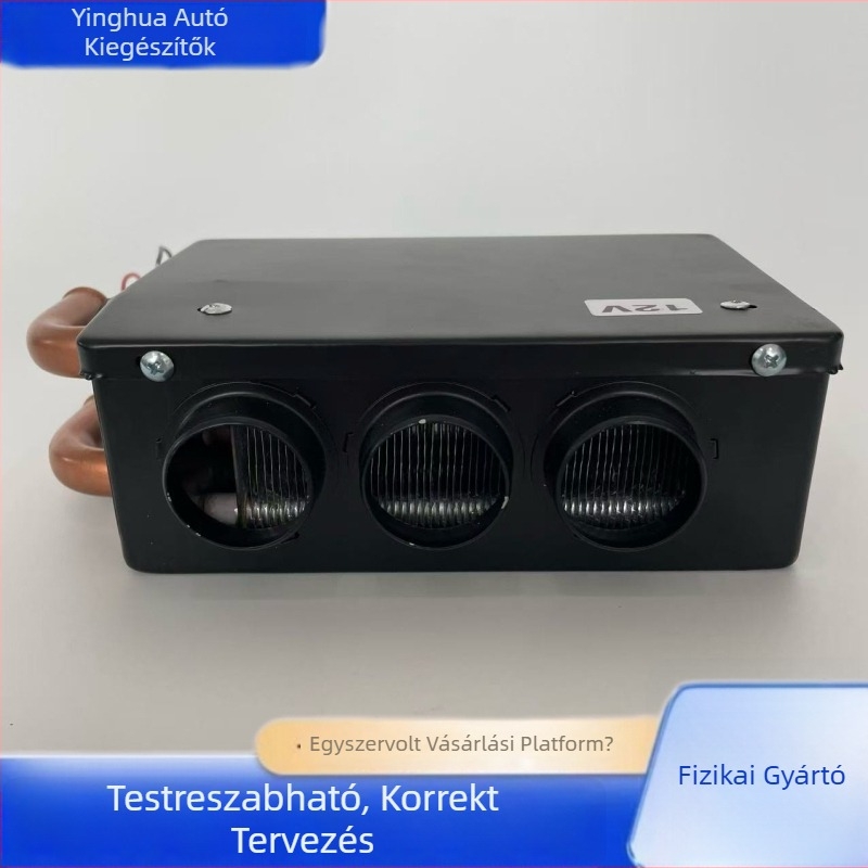 Autó belső fűtő ventilátor, háromlyukú vízmelegítő, 12V/24V
