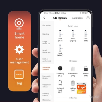 Okos ajtózár ujjlenyomat, jelszó és kártya funkcióval — TUYA-vel beltéri fa ajtókhoz; tárhely 100; akár 100000 nyitás; szkennelési idő <0,5 s; hamis felismerés <0,001%; működési hőmérséklet -25°C–55°C.