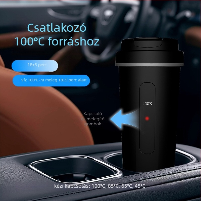 Kis autós készülék integrált intelligens fűtéssel, belső 304 rozsdamentes acél / külső 201 rozsdamentes acél, 45-100W, modell 2511A