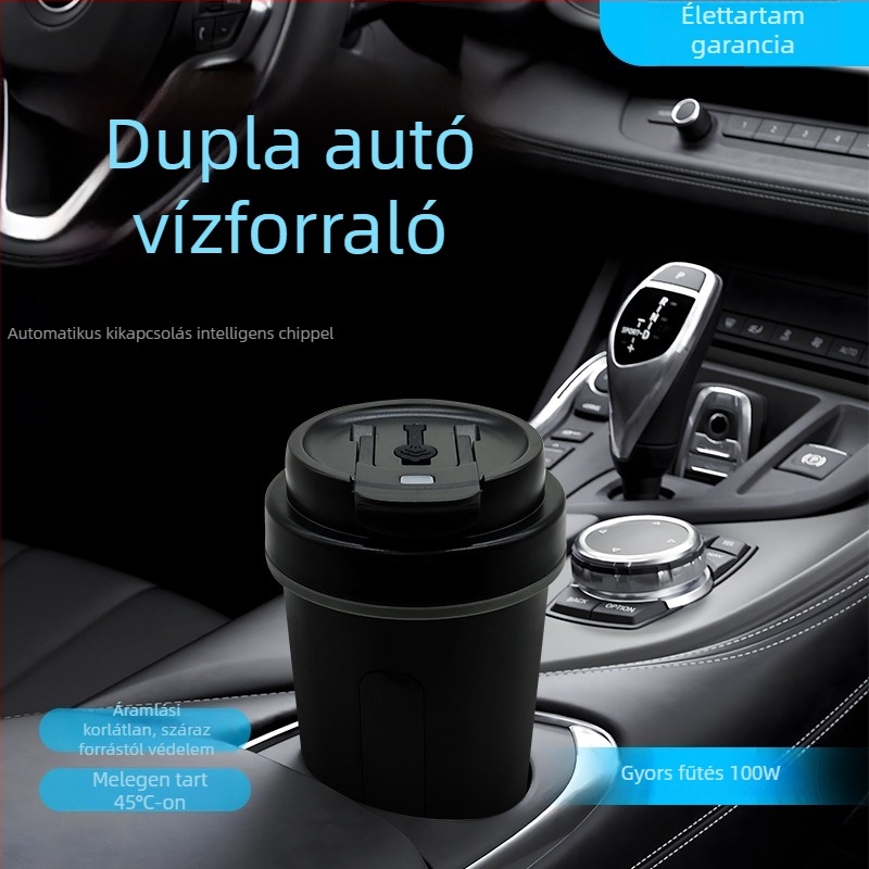 Kis autós készülék integrált intelligens fűtéssel, belső 304 rozsdamentes acél / külső 201 rozsdamentes acél, 45-100W, modell 2511A
