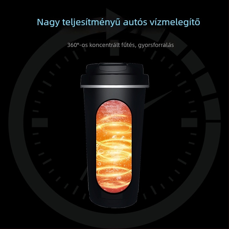 Kis autós készülék integrált intelligens fűtéssel, belső 304 rozsdamentes acél / külső 201 rozsdamentes acél, 45-100W, modell 2511A