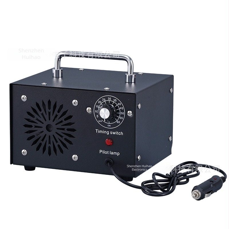 Autóba szerelt ozon-generátor fertőtlenítéshez és légáramlás tisztításához, 85W, 12V DC, 15 g/h, QKU06 modell