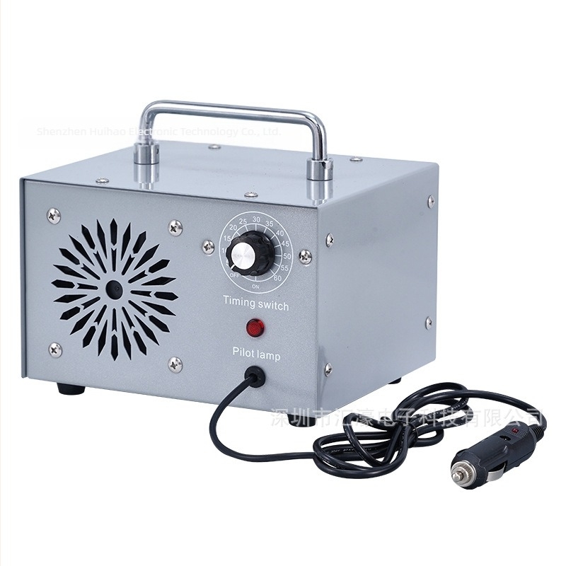 Autóba szerelt ozon-generátor fertőtlenítéshez és légáramlás tisztításához, 85W, 12V DC, 15 g/h, QKU06 modell