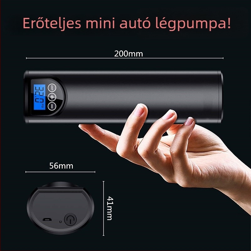 Más járműre szerelt kis méretű elektromos készülék HBWL-009 Hordozható nagynyomású léggömbpumpa autó sürgősségi használathoz és éjszakai világításhoz, ABS + alumínium, testreszabható feldolgozás