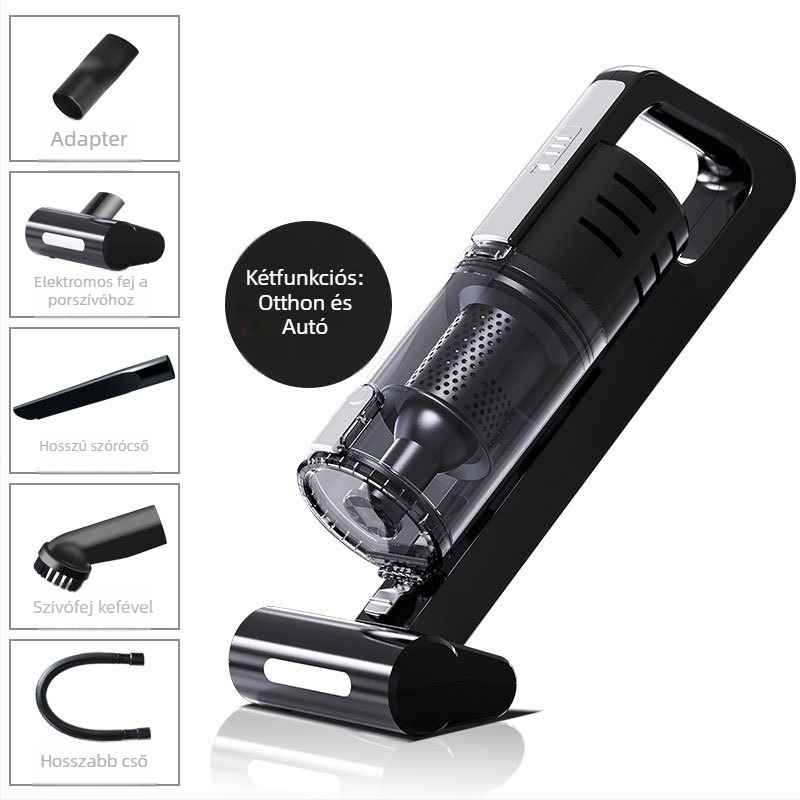 Hordozható autós porszívó - otthoni és autóhasználatra - modell yd-575c, 12V, szívóerő 5500 Pa, max 100 W