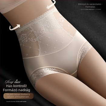 Magas derekú csipkés női alsó has- és fenékformázó funkcióval, 70–80% nylon, Mulberry selyem belső, antibakteriális, virágos mintázat