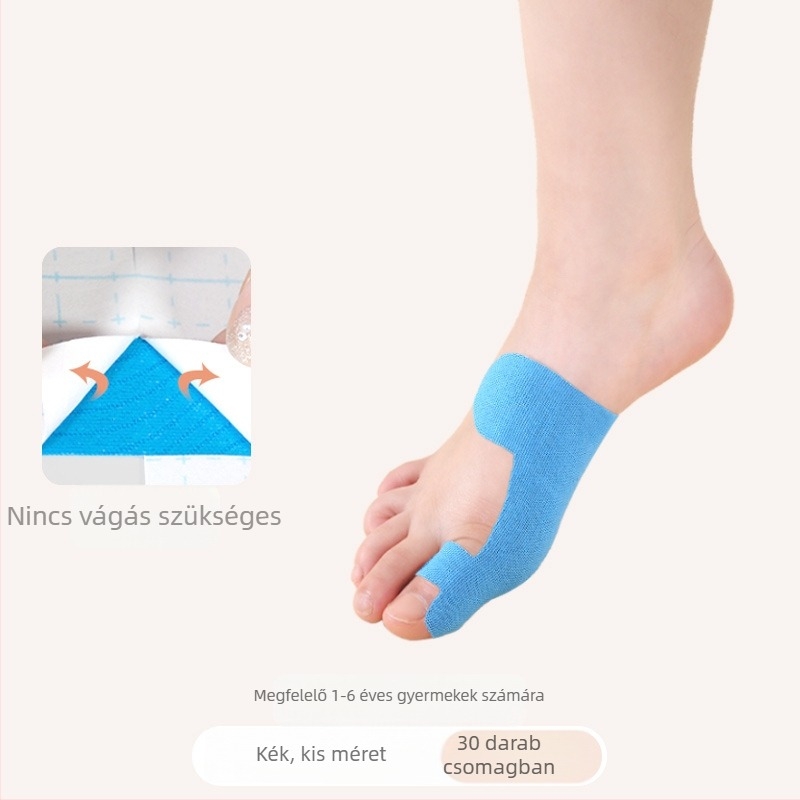 Gyermekek toe valgus korrigáló elasztikus szalaggal – pamut textúra, 30 db, gyerekeknek, futás és kosárlabda
