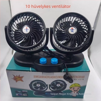Autóventilátor - Kétfejű, kettős kapcsolóval, 25W, tiszta réz motor, minivanhoz