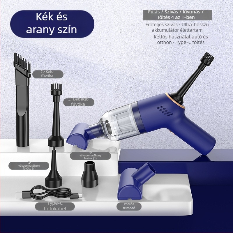 Kis vezeték nélküli autó porszívó, kézi, töltéssel, 7.4V, 120W, szívóerő 5500