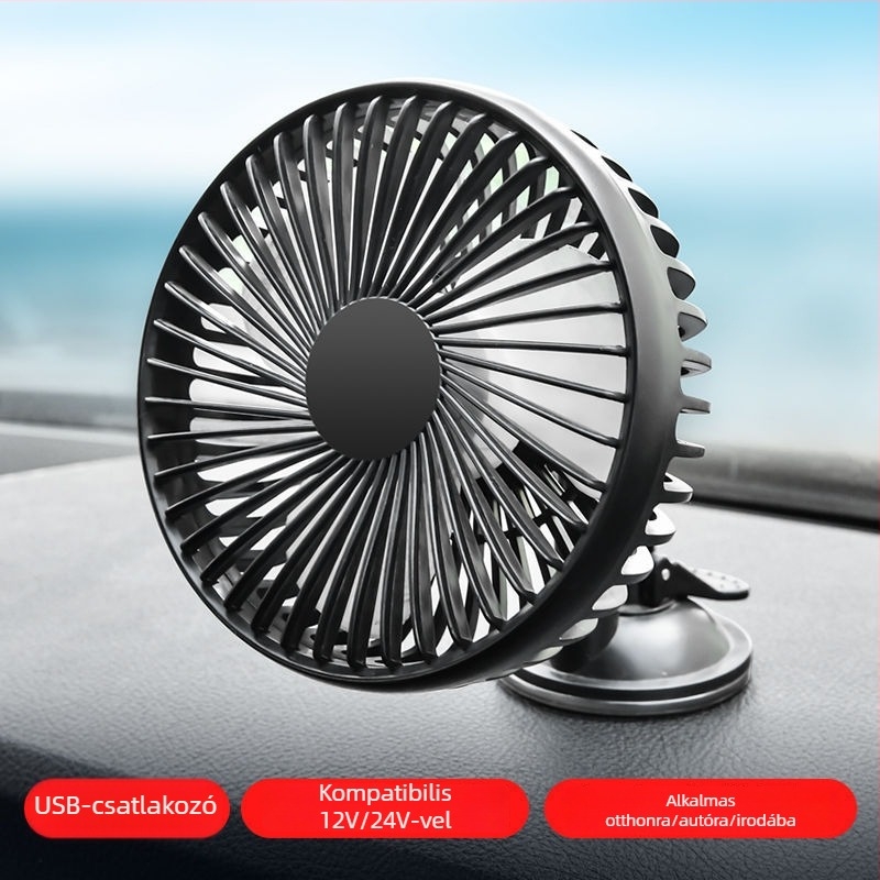 USB autóventilátor, modell R-8039, 5W, ABS