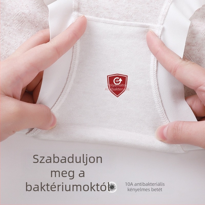 Női pamut alsónemű csipkével, antibakteriális, 10A pamut, hosszított ágyékkal