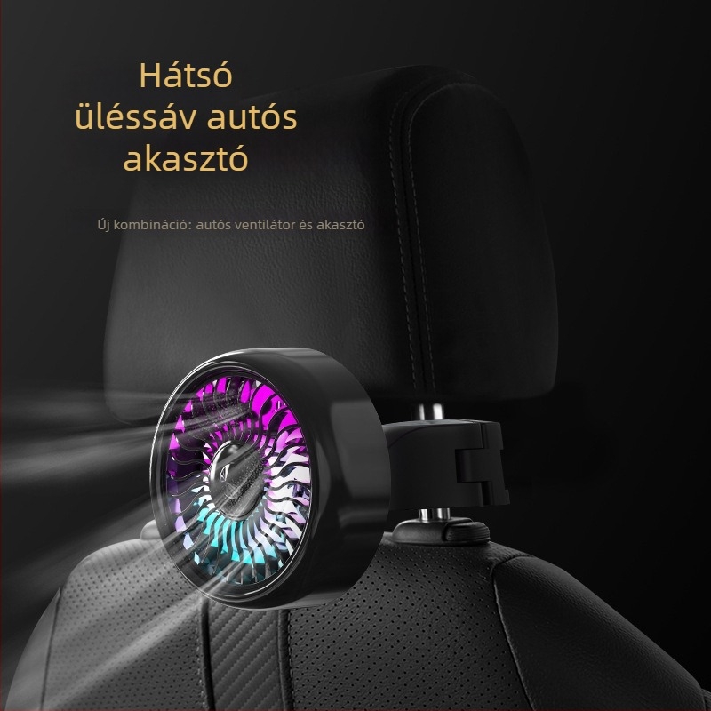 Autóba szerelhető USB töltésű 5V ventilátor, mini hordozható hűtőventilátor, ABS test, 12W teljesítmény, FE052 modell, TRUEFUL/Chu Fan márka