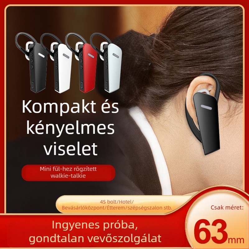 Sword Pie Mini fülhorgos interkom, vezeték nélküli 440–480 MHz, 0,3 W, 16 csatorna, hatótáv 1,5–3 km, Li-ion 1800 mAh, porálló